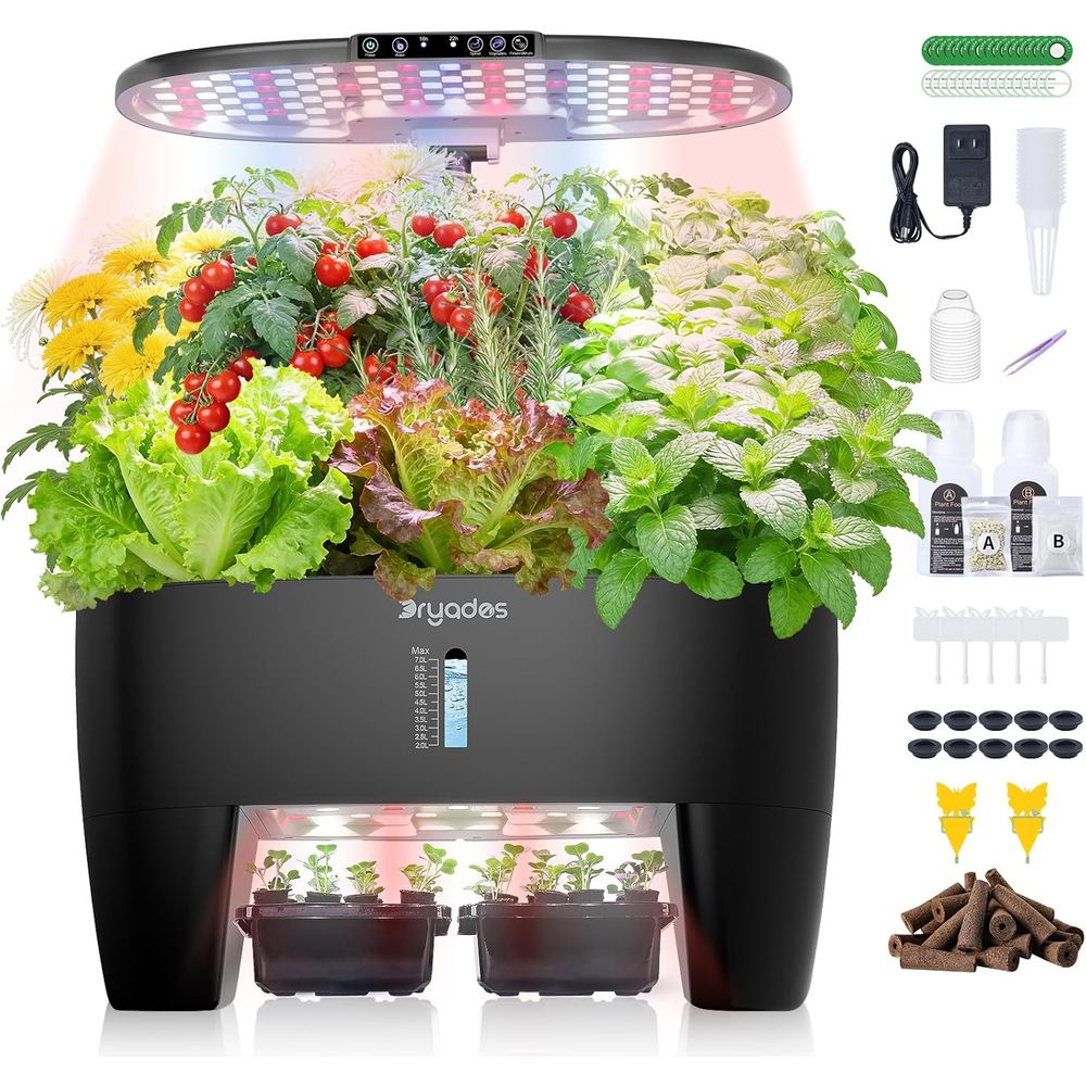 Indoor Herb Garden Kit - 16-Pod Hydroponic Garden Kit with Seedling