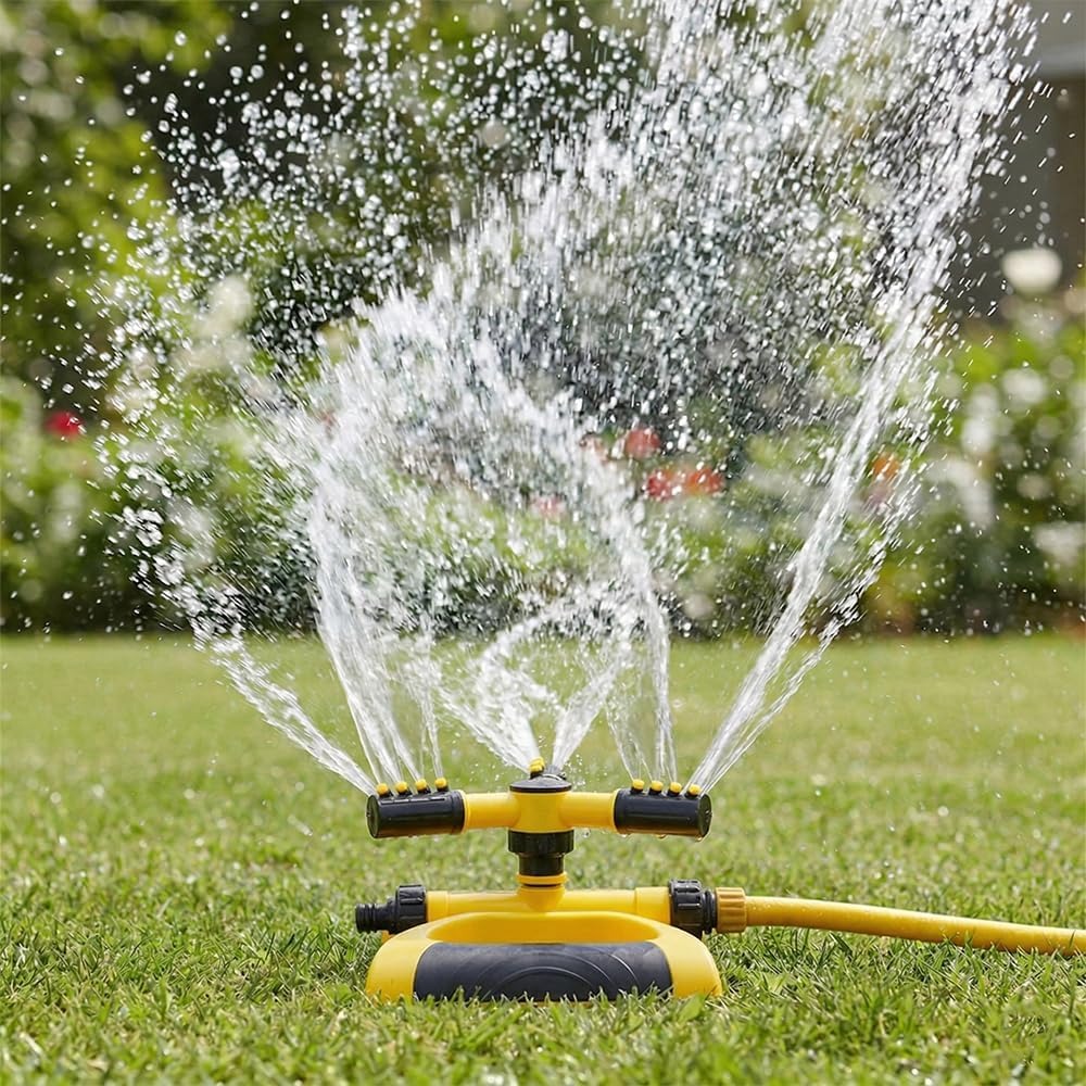 Smart Gardening - 360-Degree Automatic Rotating Sprinkler with Base