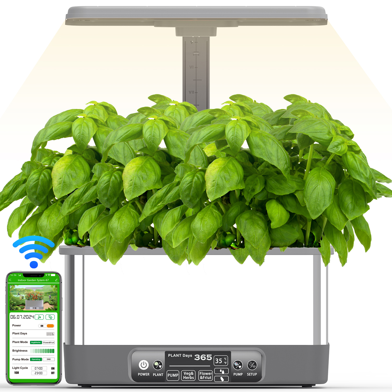 Indoor Herb Garden Kit - Hydroponics Growing System Kits,APP&WiFi 8/Pods Smart