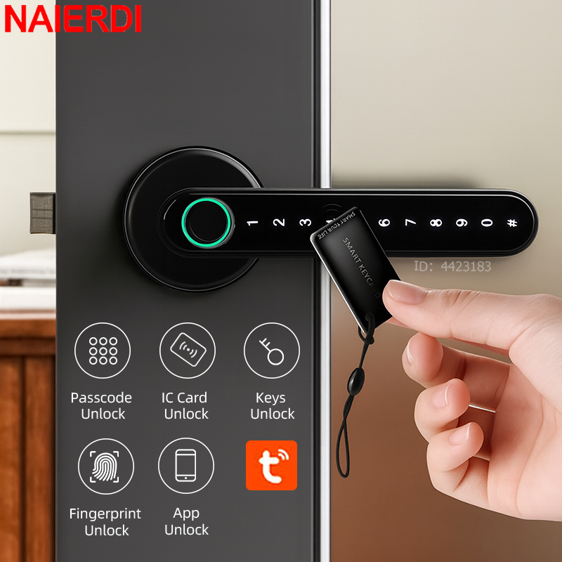 Smart Garden Lock - NAIERDI Smart Fingerprint Door Lock Tuya