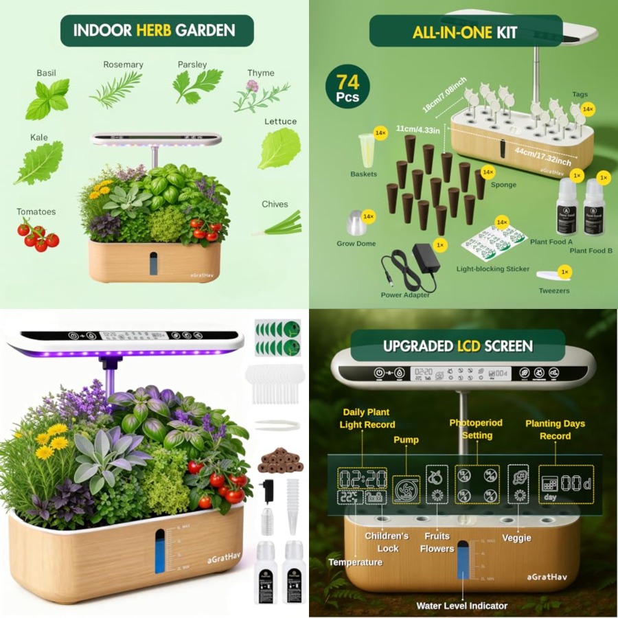 Indoor Herb Garden Kit - Hydroponics Growing System Kit, Indoor Herb