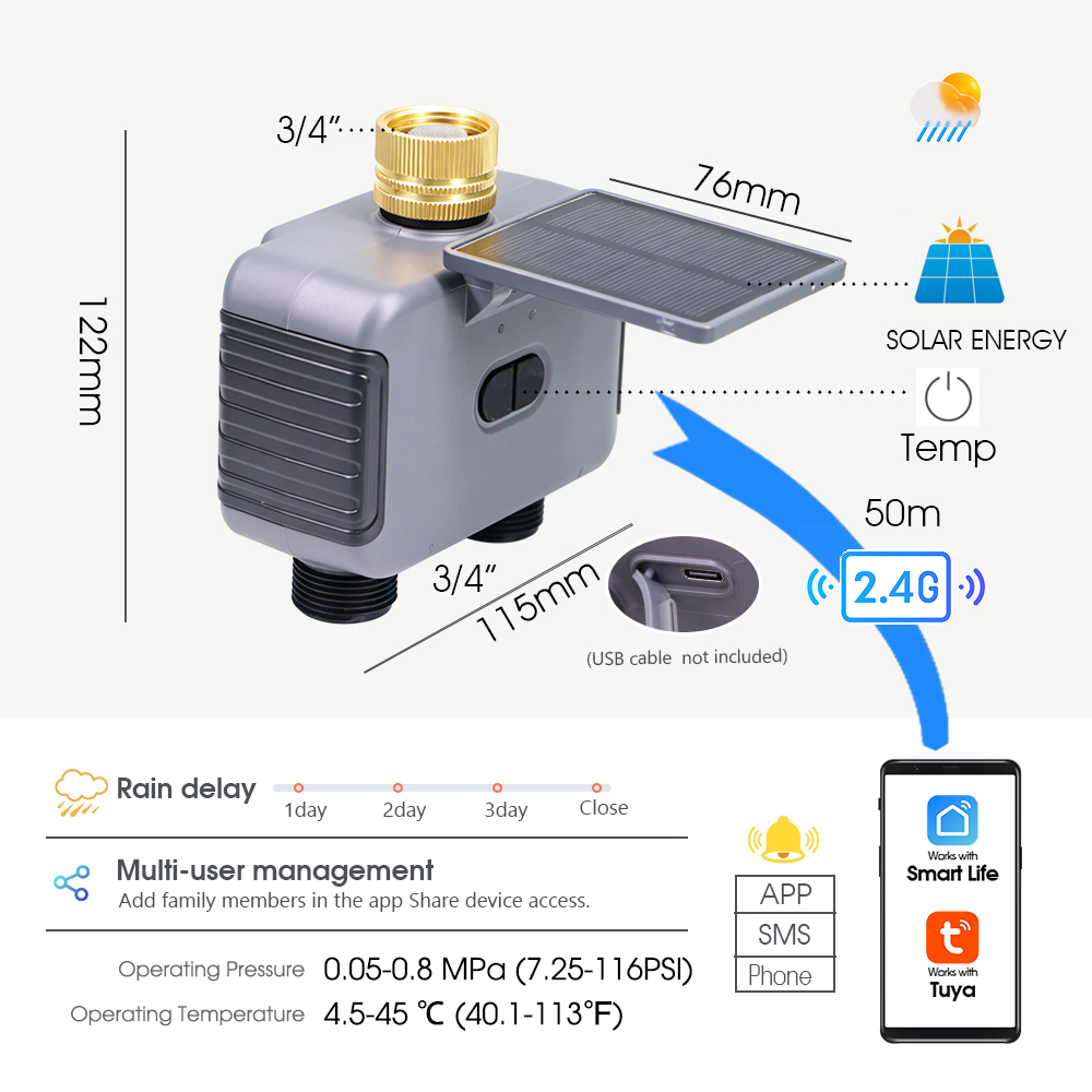 Tuay Smart Solar 2-Zone Wateri - Smart Garden Products ulasan dan harga