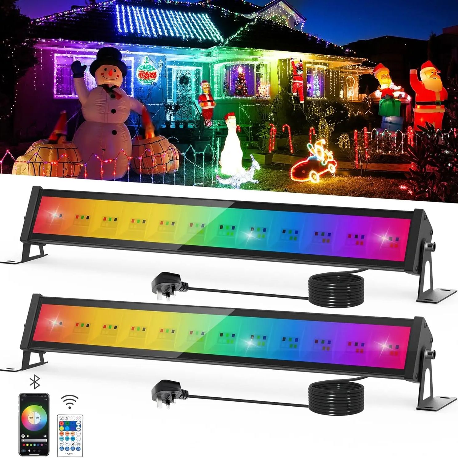 50W RGB LED Floodlight Bar Wit - Smart Garden Lights Uk ulasan dan harga