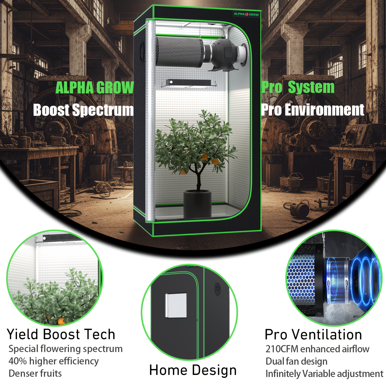 ALPHAGROW Complete 2x2ft Grow  - Grow Tent Complete Kit ulasan dan harga