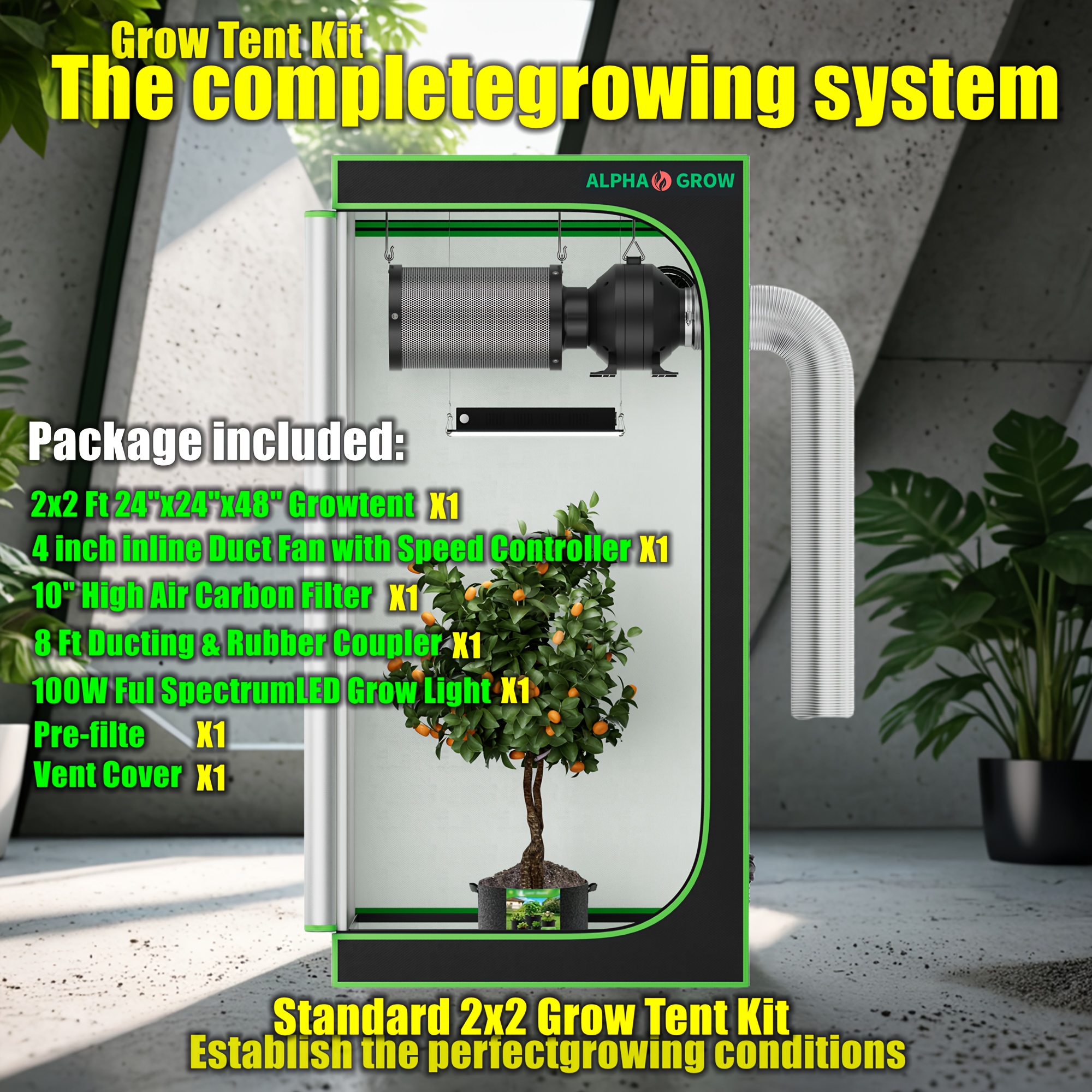 ALPHAGROW Complete 2x2ft Grow  - Grow Tent Complete Kit ulasan dan harga
