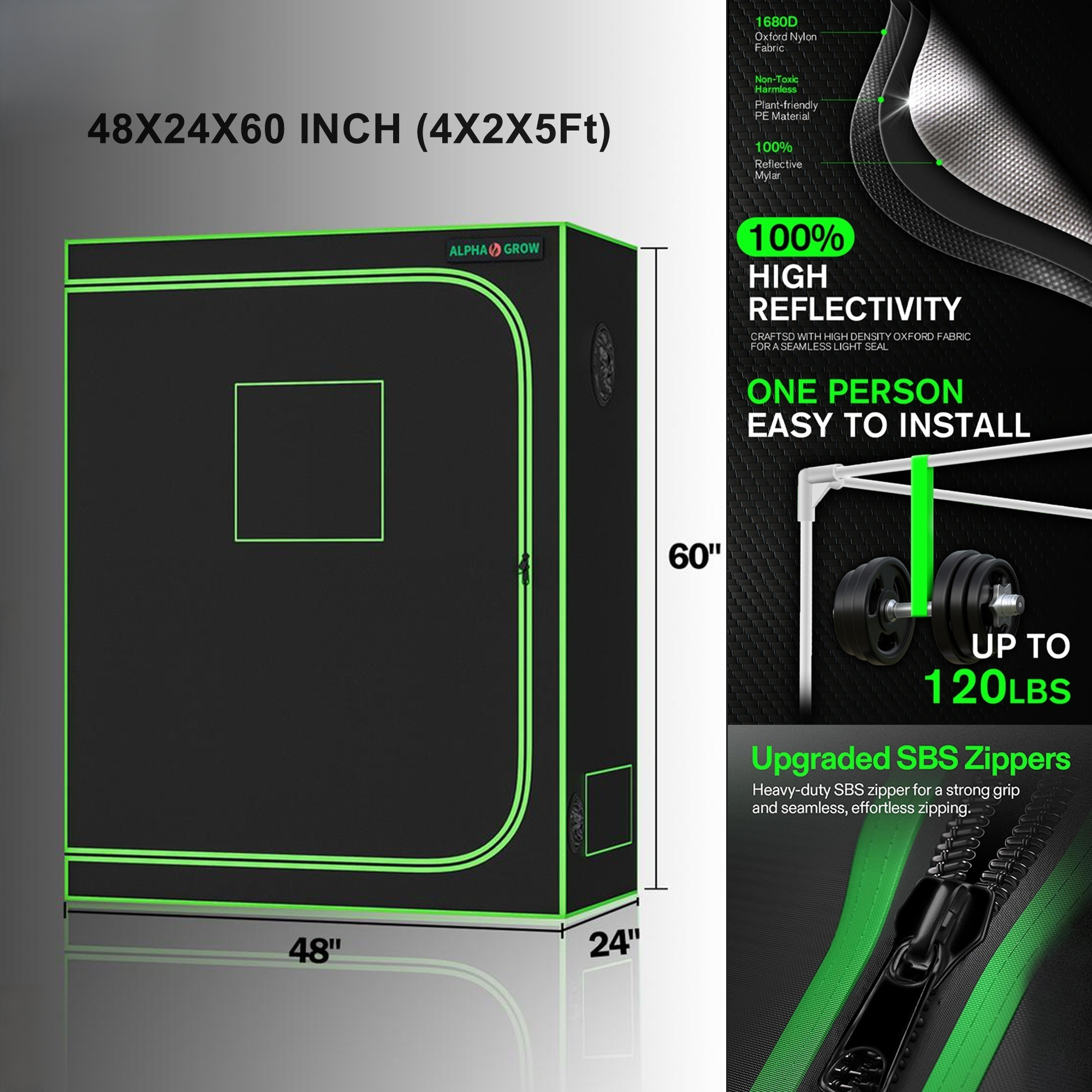 ALPHAGROW 4x2 ft. Grow Tent Ki - Grow Tent Complete Kit ulasan dan harga