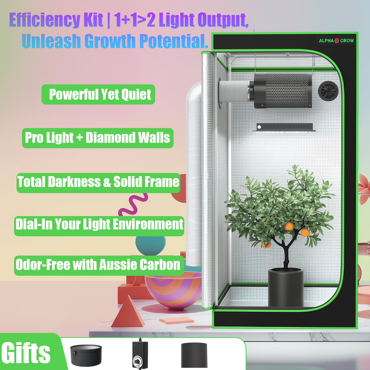 ALPHAGROW Complete Indoor Grow - Grow Tent Complete Kit ulasan dan harga