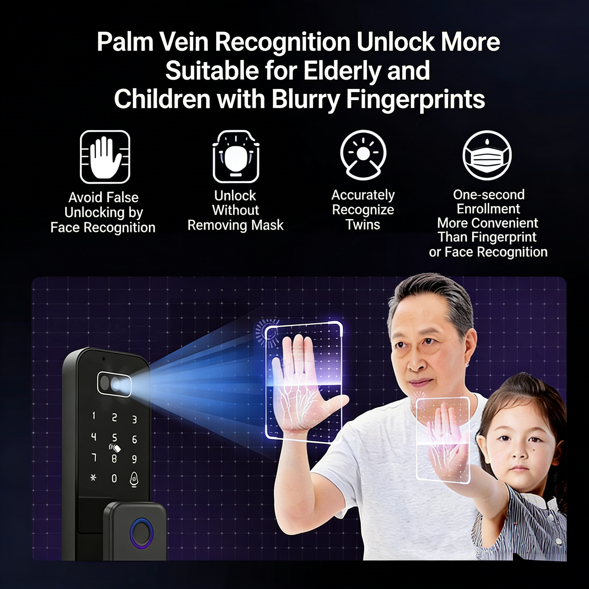 Tuya WiFi Smart Door Lock Face - Smart Garden Lock ulasan dan harga