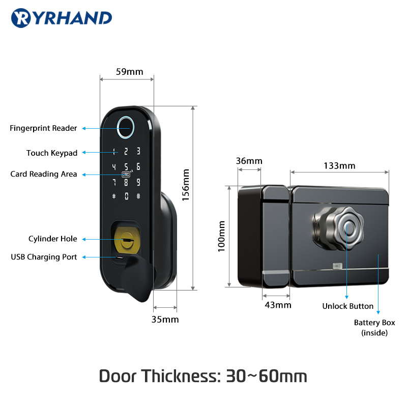 Tuya Fingerprint Door Lock Wat - Smart Garden Lock ulasan dan harga