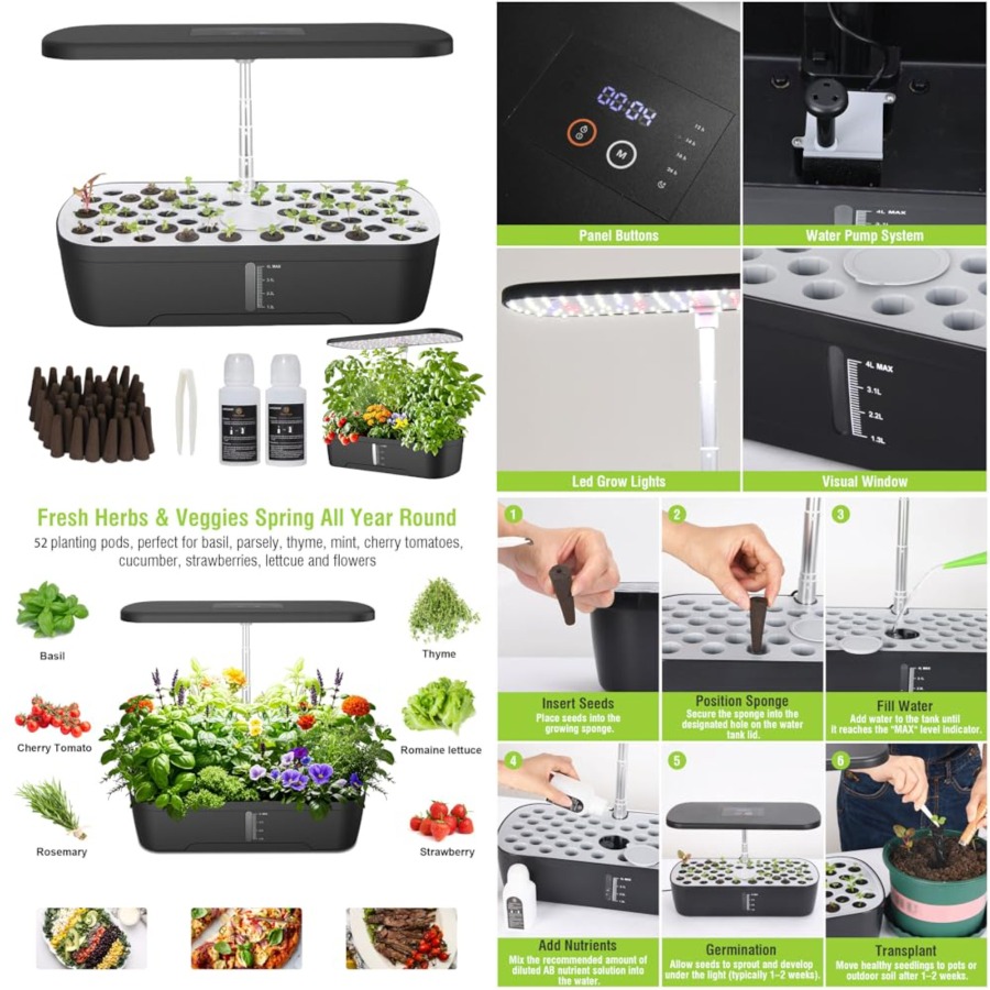52 Pods Hydroponics Growing Sy - Smart Garden Herb ulasan dan harga