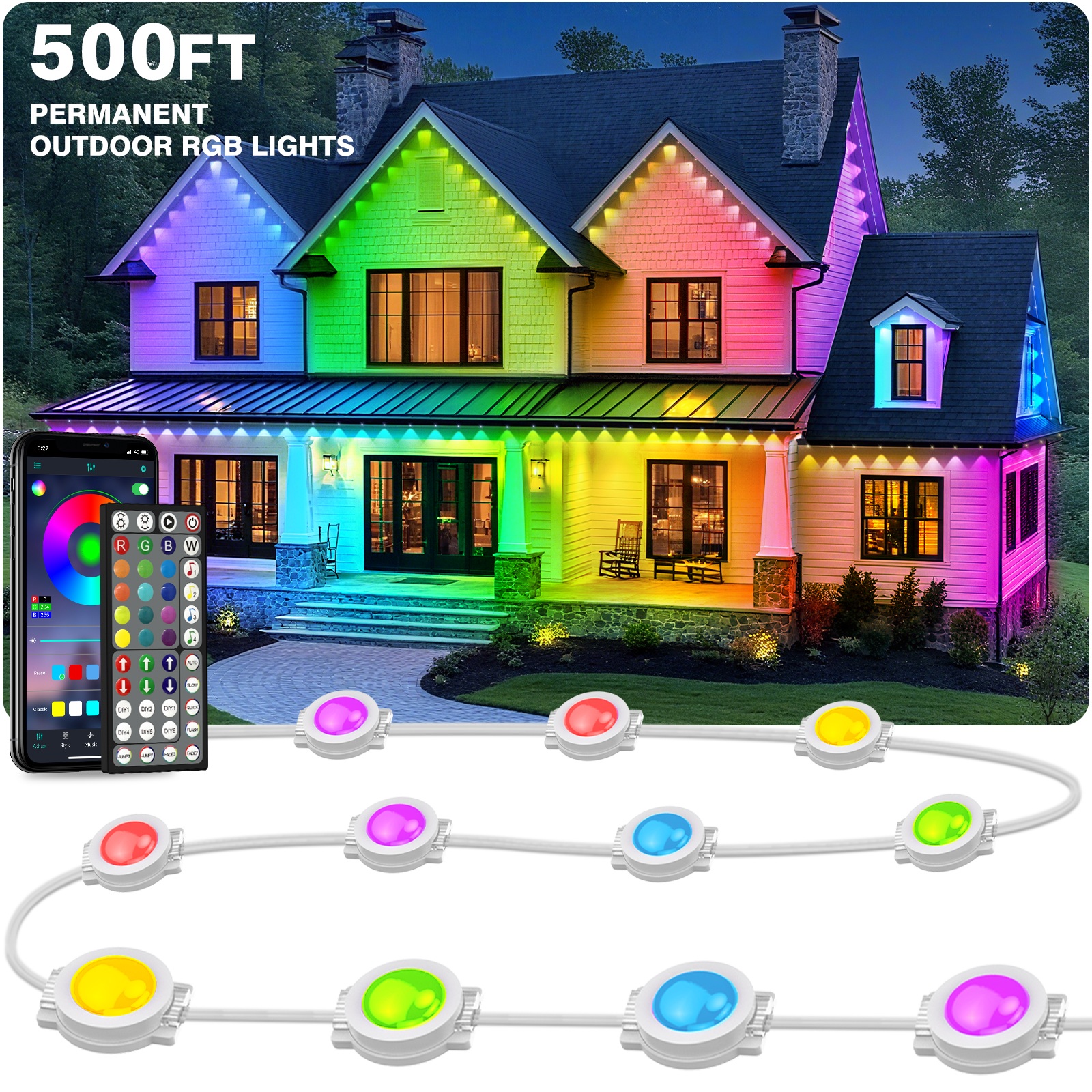 500FT Permanent Outdoor LED St - Smart Garden Led Lights ulasan dan harga