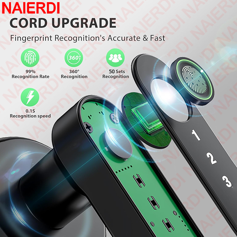 NAIERDI Smart Fingerprint Door - Smart Garden Lock ulasan dan harga
