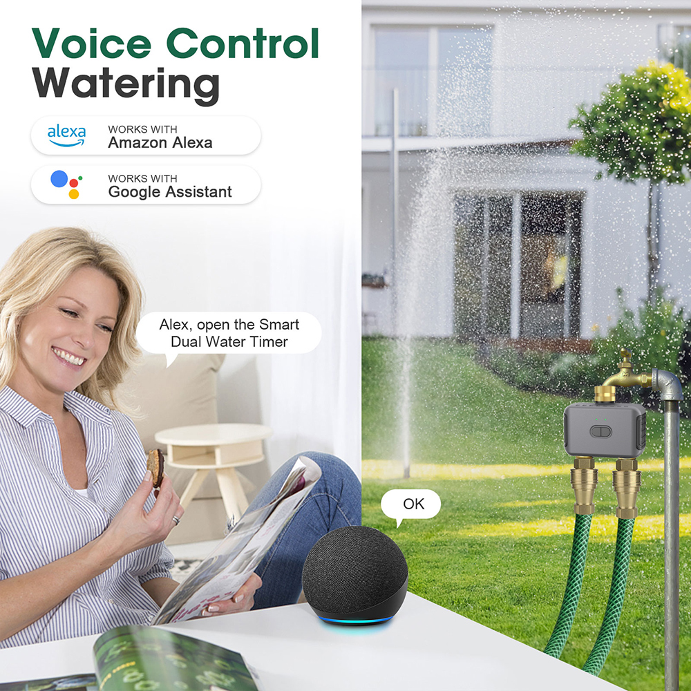 Tuya 2 Zone Watering Timer Gar - Smart Garden Lock ulasan dan harga