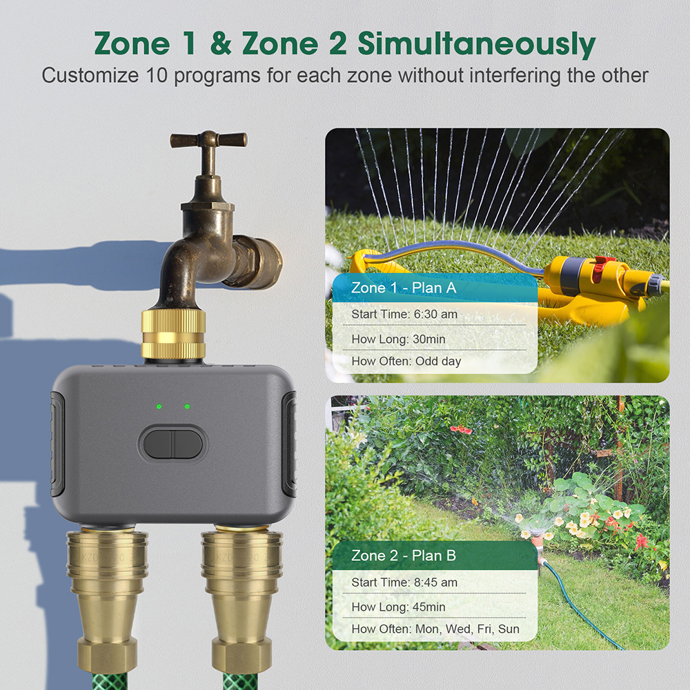 Tuya 2 Zone Watering Timer Gar - Smart Garden Lock ulasan dan harga