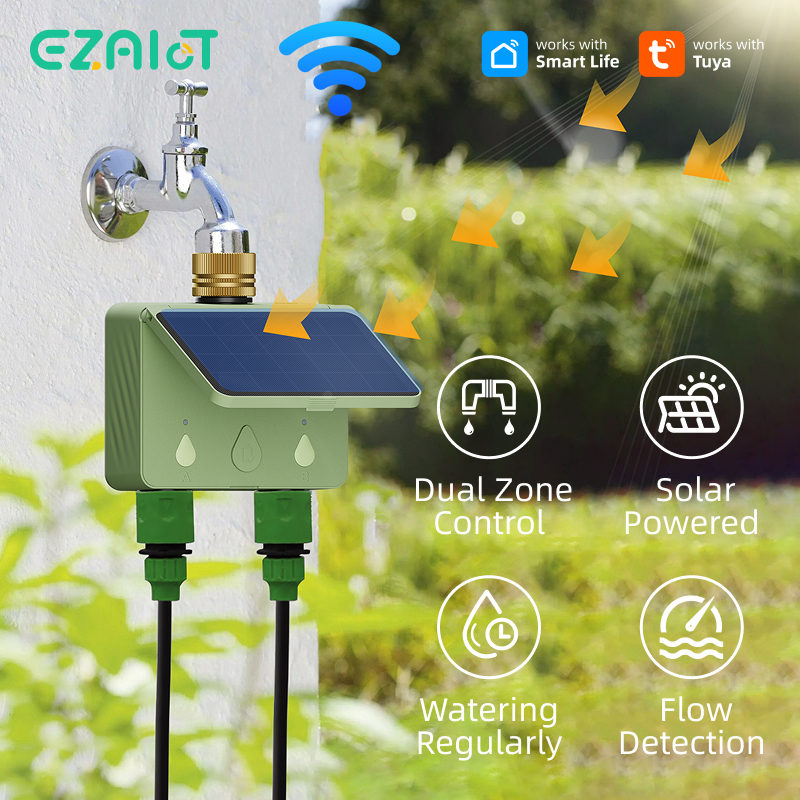 WiFi Water Timer 2 Zone Solar  - Smart Garden Lock ulasan dan harga